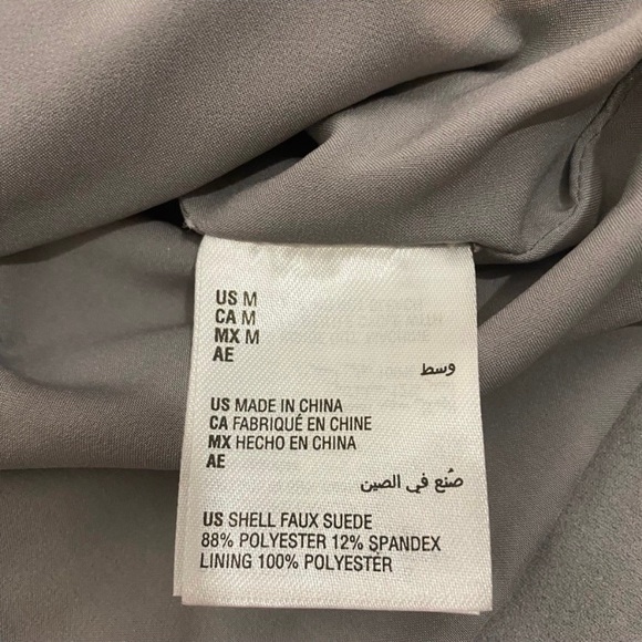 Alfani Women’s Modern Metal Gray Faux Suede Zip Up Jacket, Size Medium - Picture 12 of 13